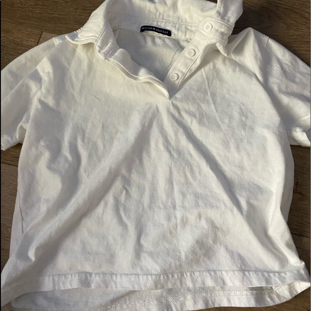 Brandy Melville white collared button shirt